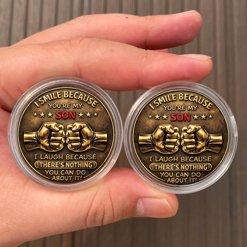 Personalized Son Coin, Engraved Keepsake Inspirational Gift 2D
