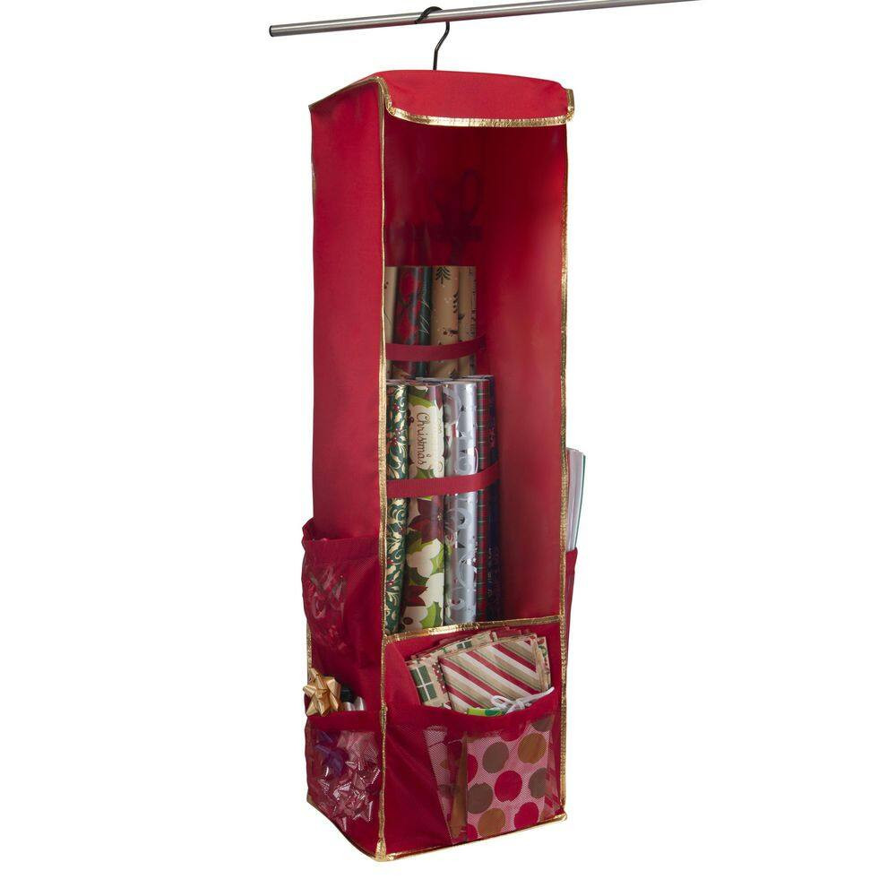 Hanging Polyester Holiday Gift Wrap Organizer