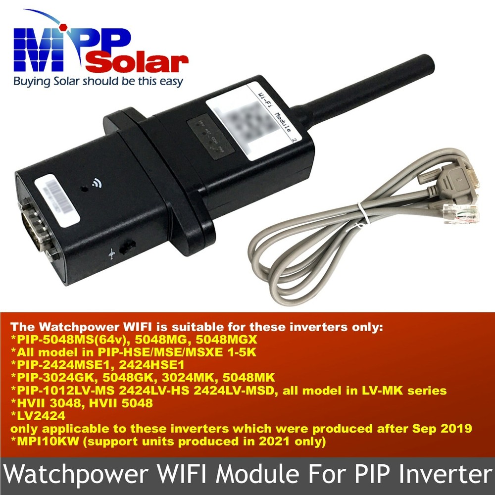 WIFI Module for MPP SOLAR  inverters  Android IPhone APP  Tariff included