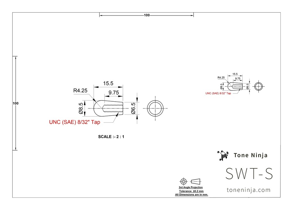 Tone Ninja Toggle Switchtip, fits most US guitars Bone