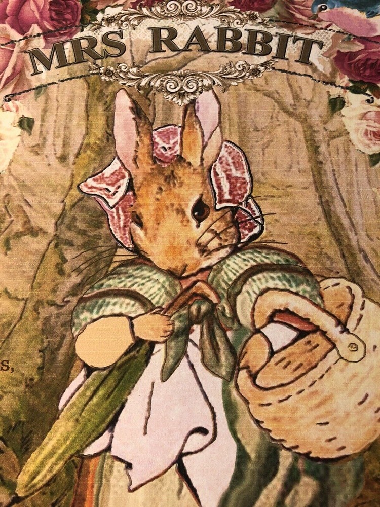 Beatrix Potter Mrs. Rabbit Handmade Sign #1
