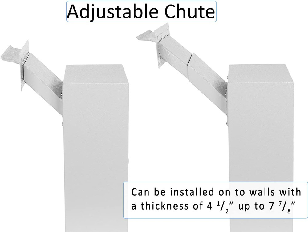 D700 through the Wall Drop Box, Tubular Key Locking Secure Mailbox with Adjustab