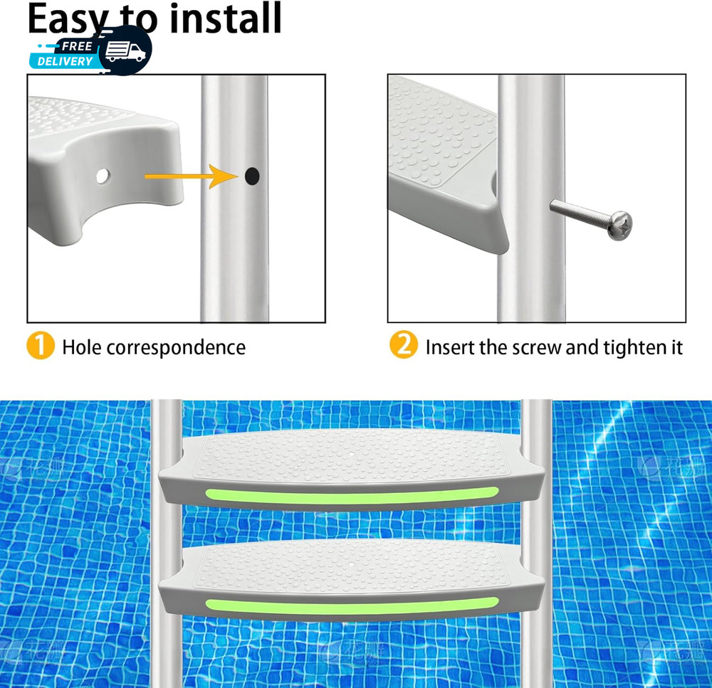 Pool Ladder Steps Replacement 18" Universal Heavy Duty Pool Ladder Step