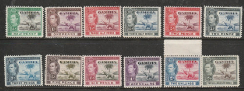 Gambia 1938 various values to 2/6d mounted mint