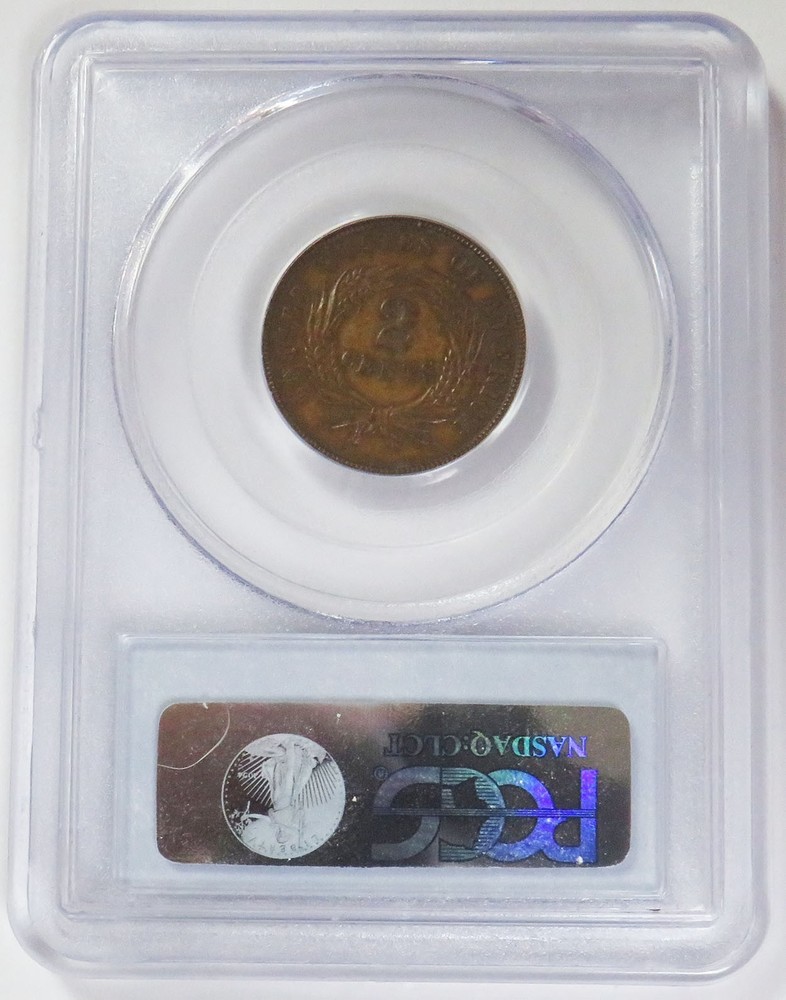 1865 USA TWO CENT COIN PCGS ABOUT UNC 55