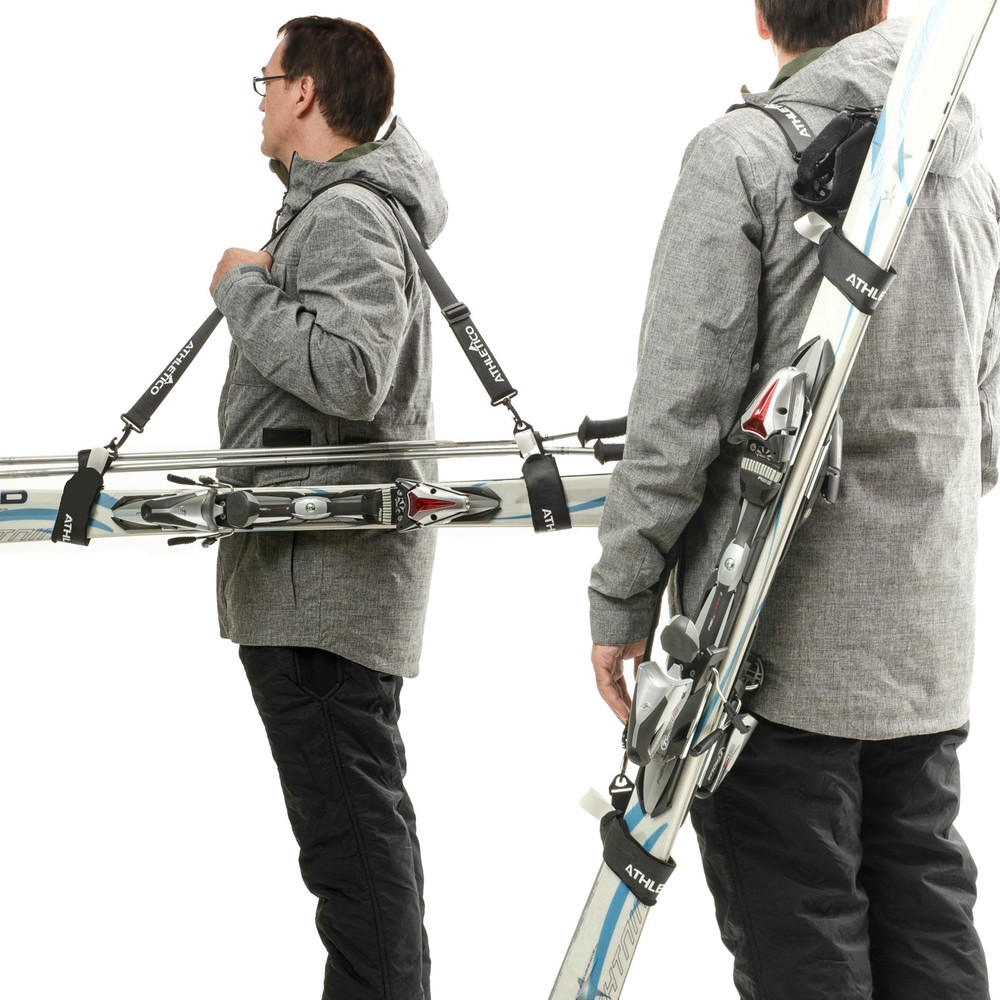 Athletico Ski Strap & Pole Carrier - Adjustable Cushioned One Size, Black