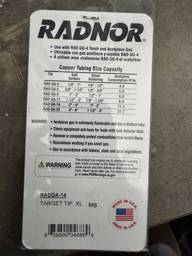 Acetylene Heating Target Tip
