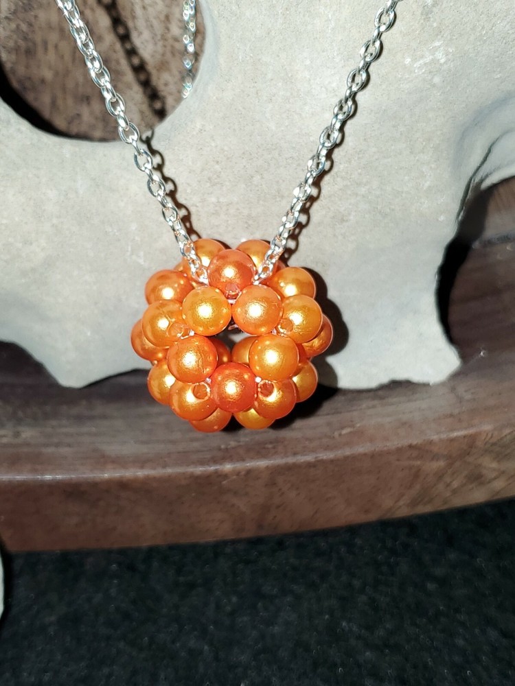Handmade Multi Bead Orange Pendant