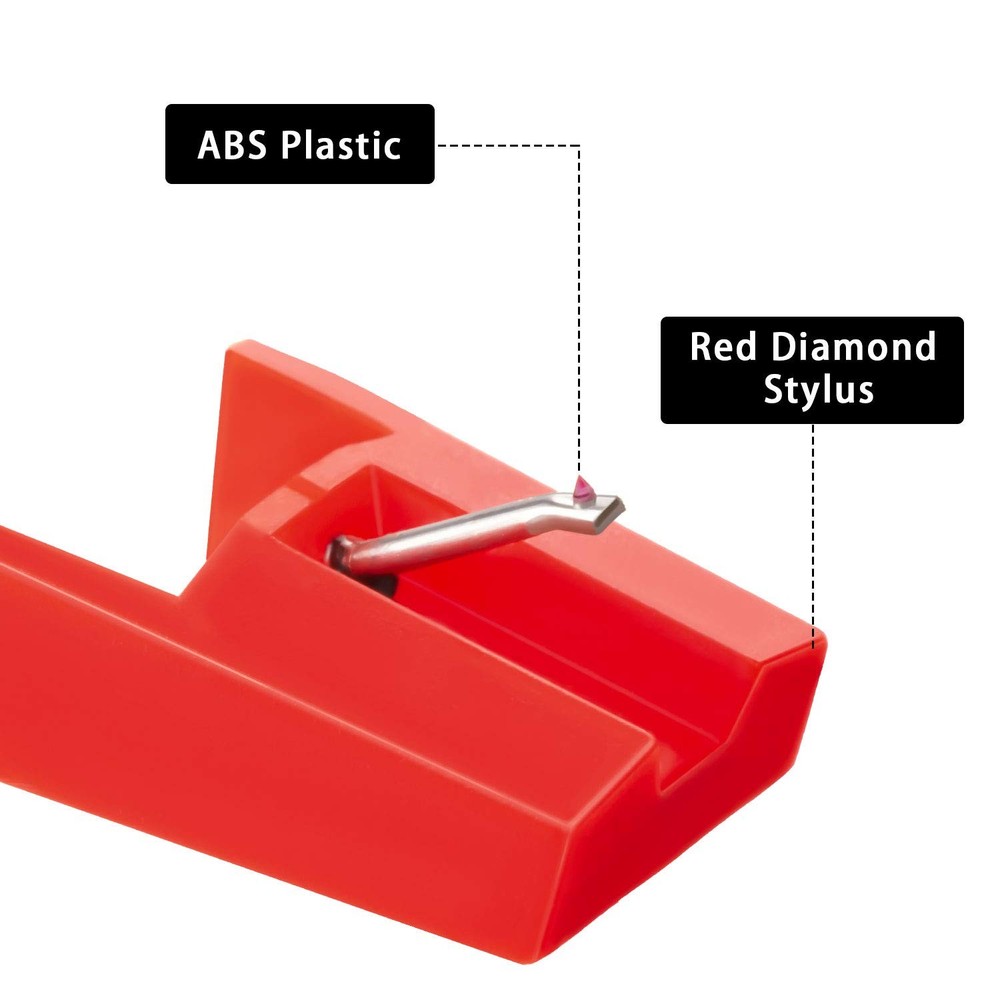 Boao 3 Pack Replacement Stylus Turntable Record Player Needle Compatible Red