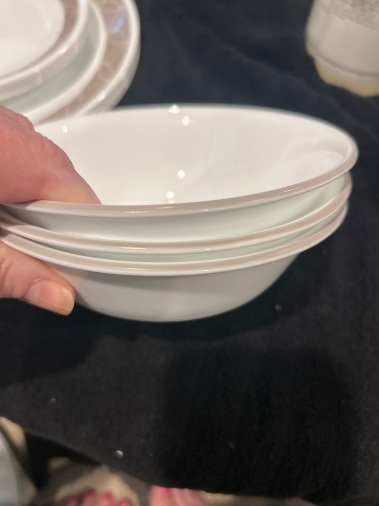 Corelle Sand Sketch pattern Dinnerware set of 11 vintage