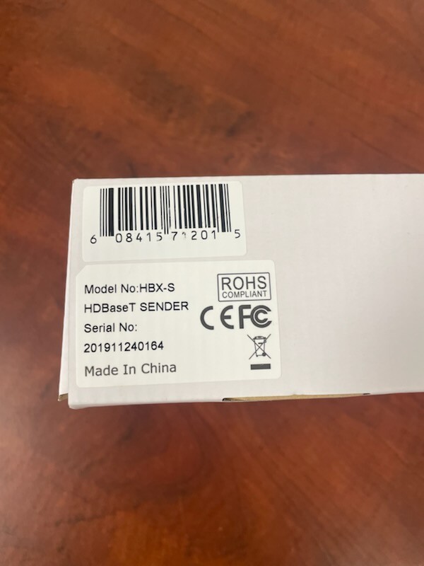Hall Technologies HBX-S HD baseT Sender - NEW