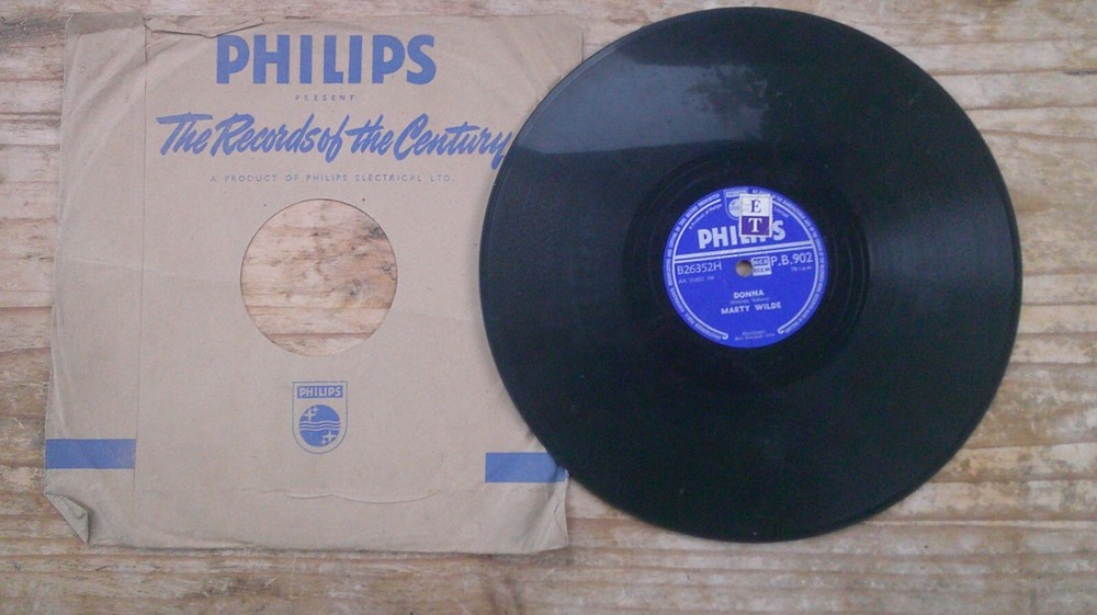 MARTY WILDE "DONNA" PHILIPS 1959 10" SHELLAC SINGLE 78rpm
