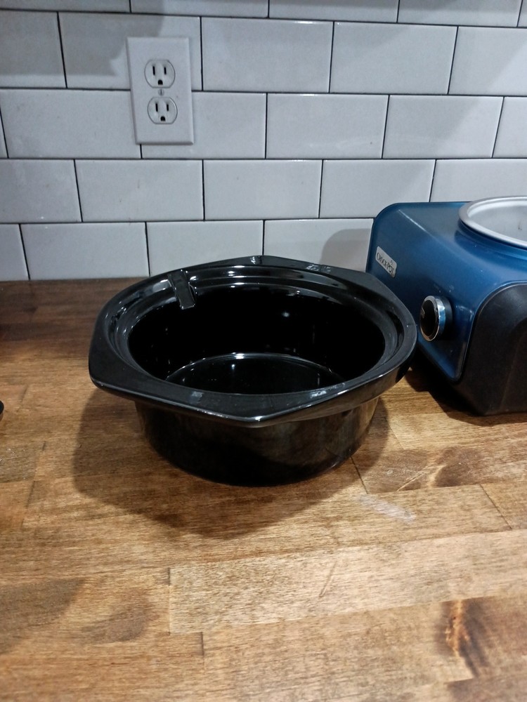 Crock Pot Hook Up 2-Quart Round Slow Cooker Blue SCCPMD2-BL Connectable Tested