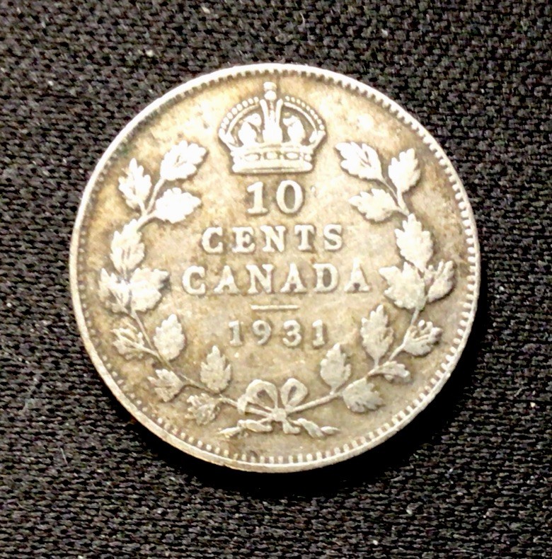 1931 Canada Silver! 10 Cent! ENN Coins