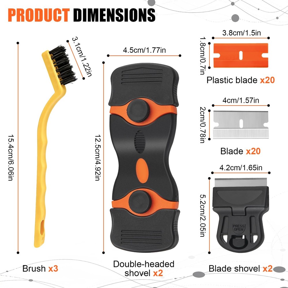 7 Pack Razor Blade Scraper Tool, Razor Scraper, Paint Scraper for Cleaning, W...