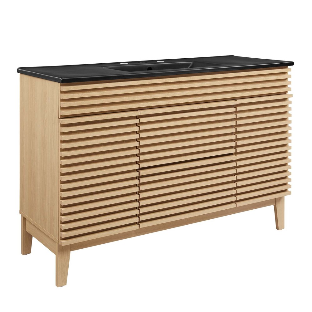 Modway Render 48" Single Bathroom Vanity in Oak Black