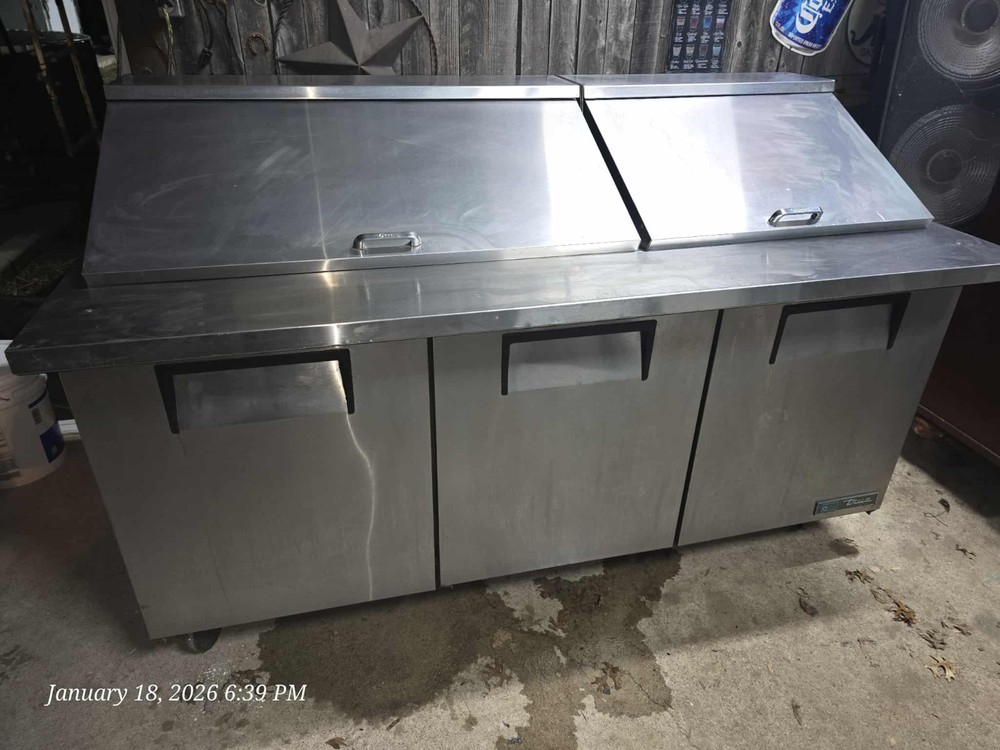 True 72" commercial prep cooler