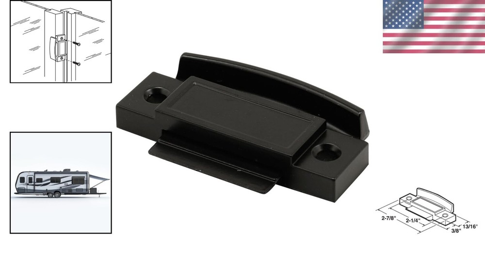 Heavy-Duty Diecast Spring-Loaded Sliding Window Latch & Pull - Black Finish