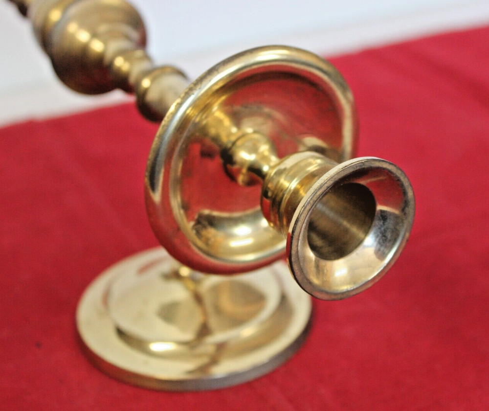 Brass Wall Sconce Candle Stick Holder (India, 11")
