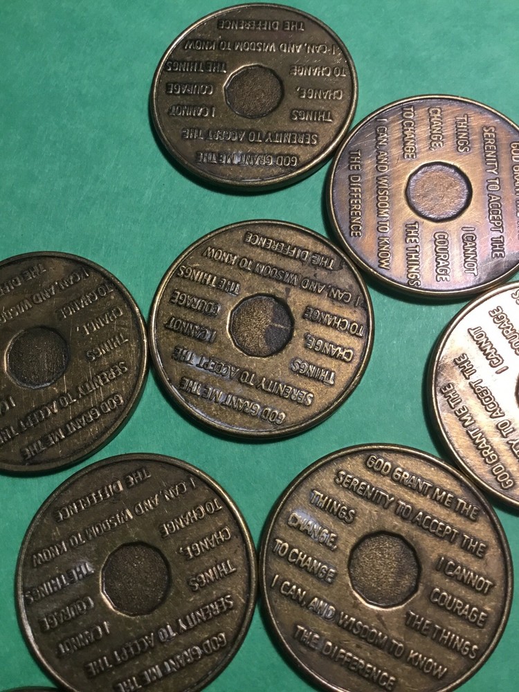 Alcoholics Anonymous Tokens Number 1 through 12