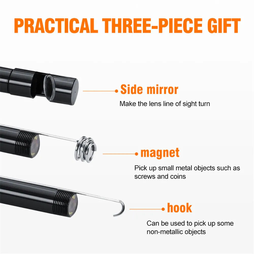USB Type C Endoscope Borescope Snake Inspection Camera 3 in 1 for Phone Android