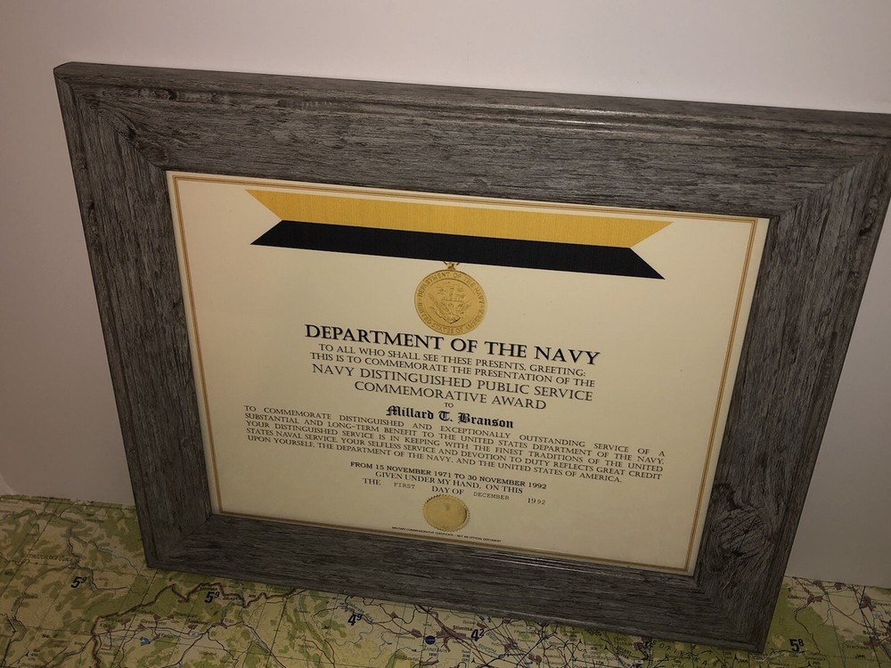 NAVY DISTINGUISHED PUBLIC SERVICE COMMEMORATIVE AWARD CERTIFICATE Type-1