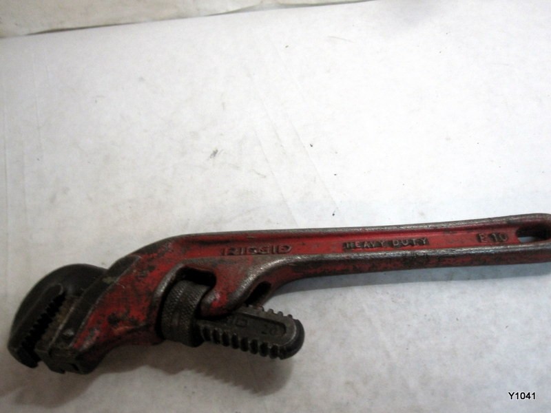 Vintage Ridgid Model# E10 Offset 10" Pipe Wrench, Plumber