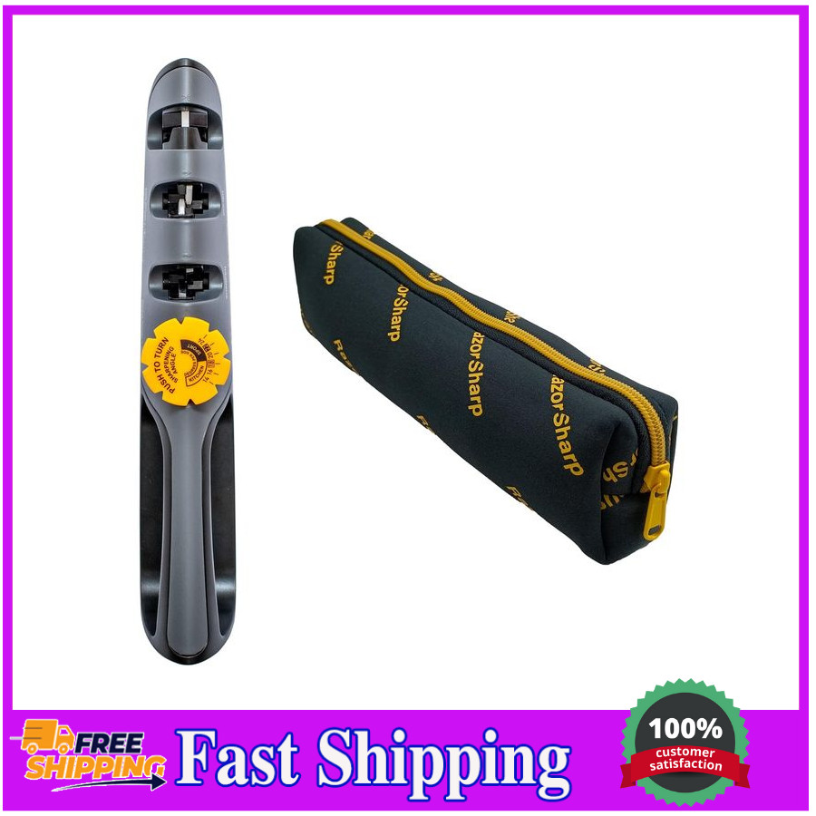 RazorSharp Knife Sharpener with Adjustable Angle, Diamond Ceramic Stones