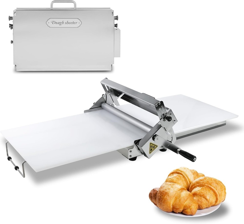 Folding Dough Sheeter Manual Dough Roller Machine 12”
