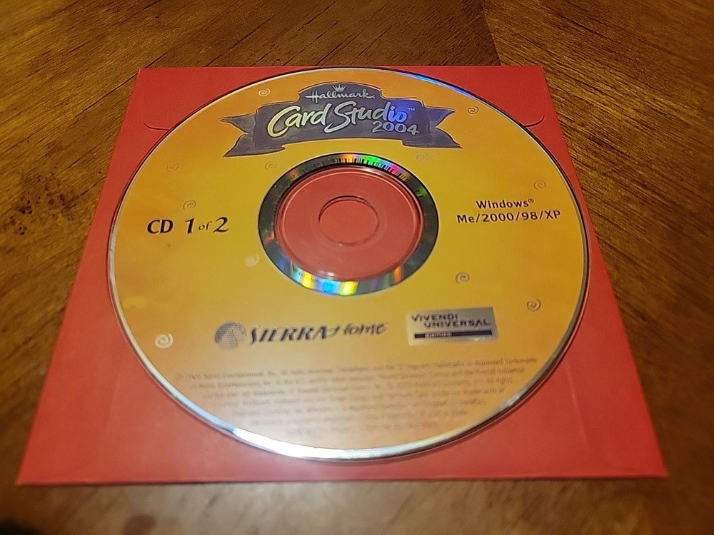 Hallmark Card Studio 2004 PC CD Rom- Disc 1 Only - Replacement Loose Disc
