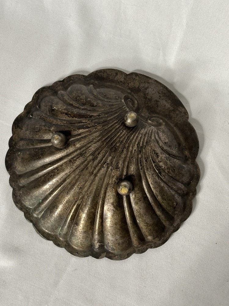 Baroque Silverplate Shell Dish Vintage