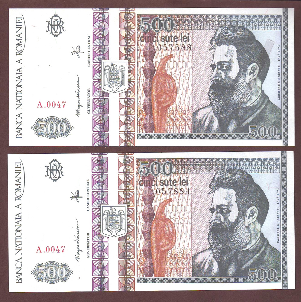 Romania  500 Lei  1992     Gem UNC   Two Notes!