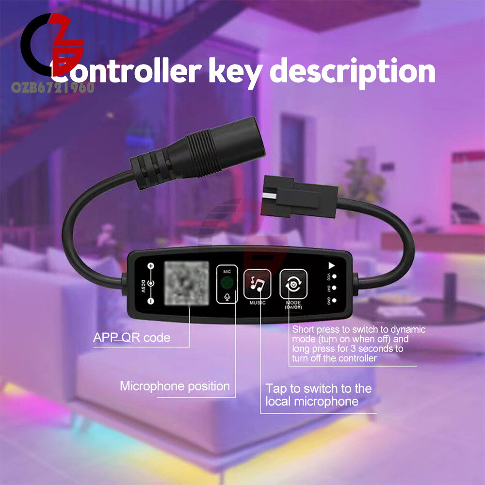 DC5-24V Wireless 28 Keys Bluetooth Music Remote Controller 2811 with USB/DC Port