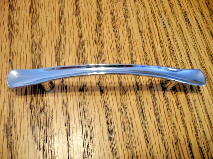 Vintage Nos Chrome Drawer Pull Cabinet Door Handle Arched / Dished Face Amerock