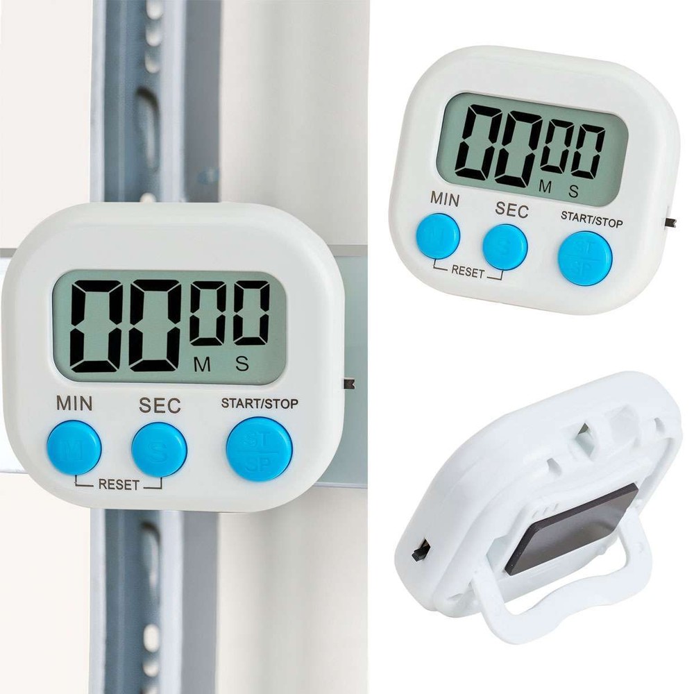 Kitchen Timer Magnetic LCD Digital Countdown Stopwatch With Stand Alarm Clock US