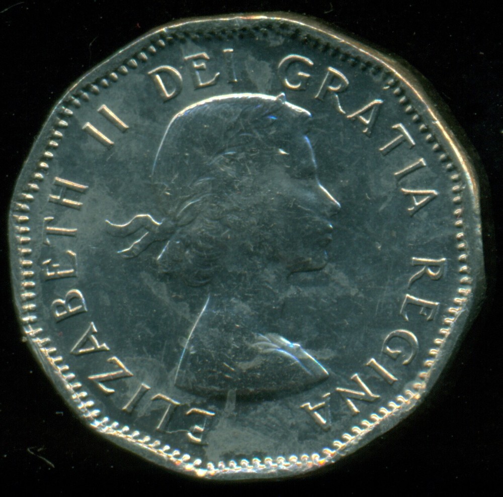 1955 Canada, 5 Cent, Queen Elizabeth II PE10