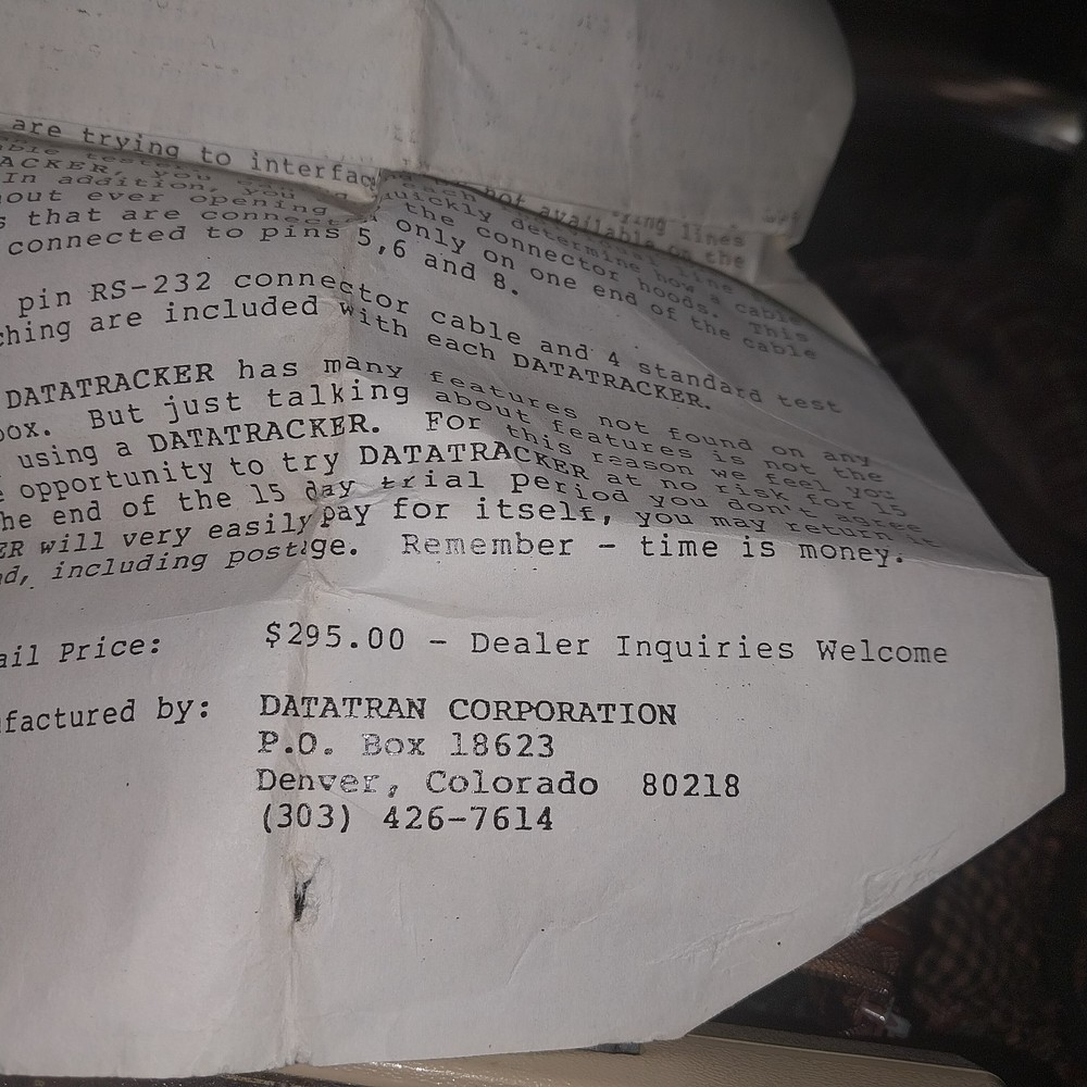 VTG Datatran Data Tracker Cable Tester RS-232 Breakout Box Case Cables & Manual