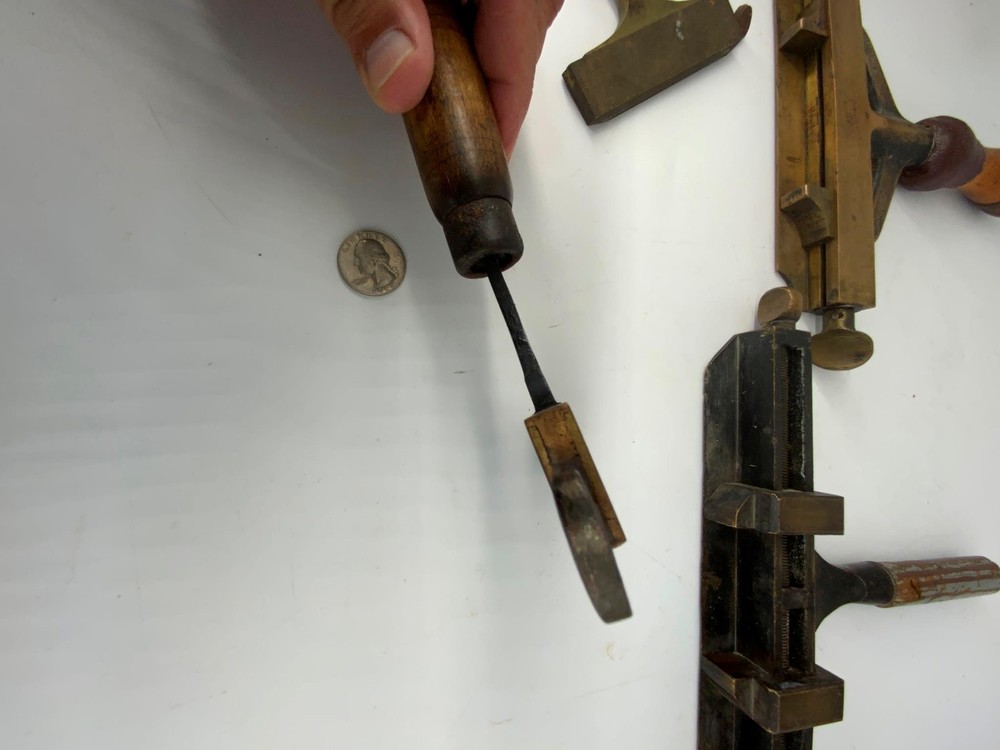 Antique 19th c Bookbinders type set holders & tools V. Petibon Paris binding