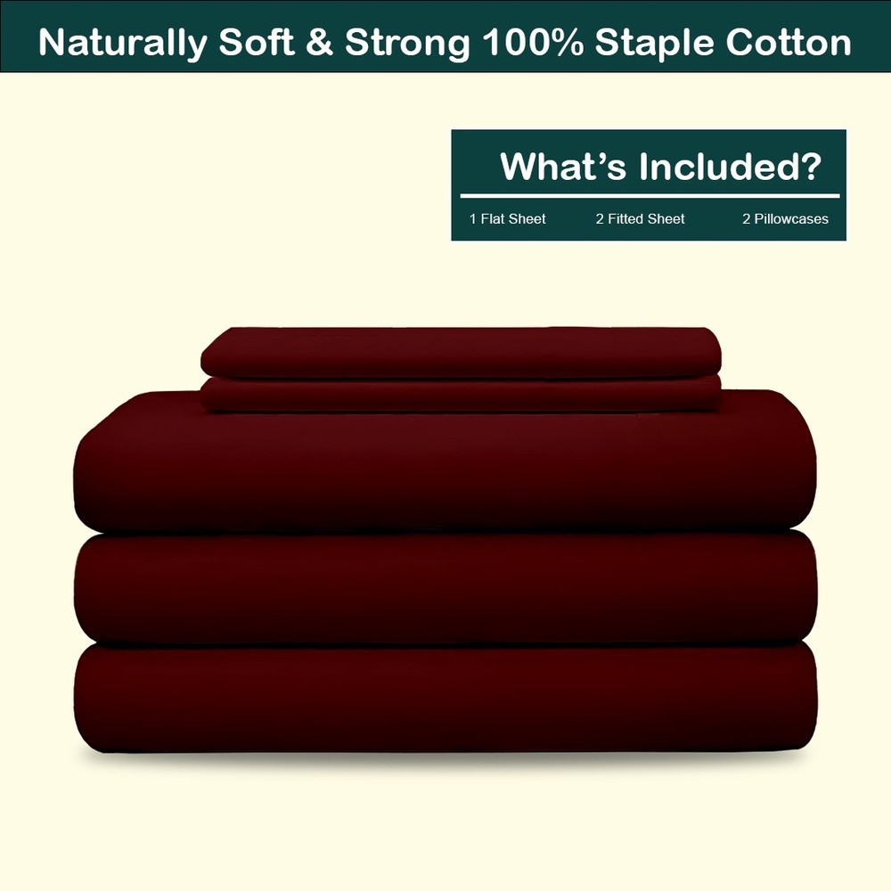 Slumber Sphere 5 PC Split Set 100% Cotton Sheets | 15" Deep Pocket | Soft & Cozy