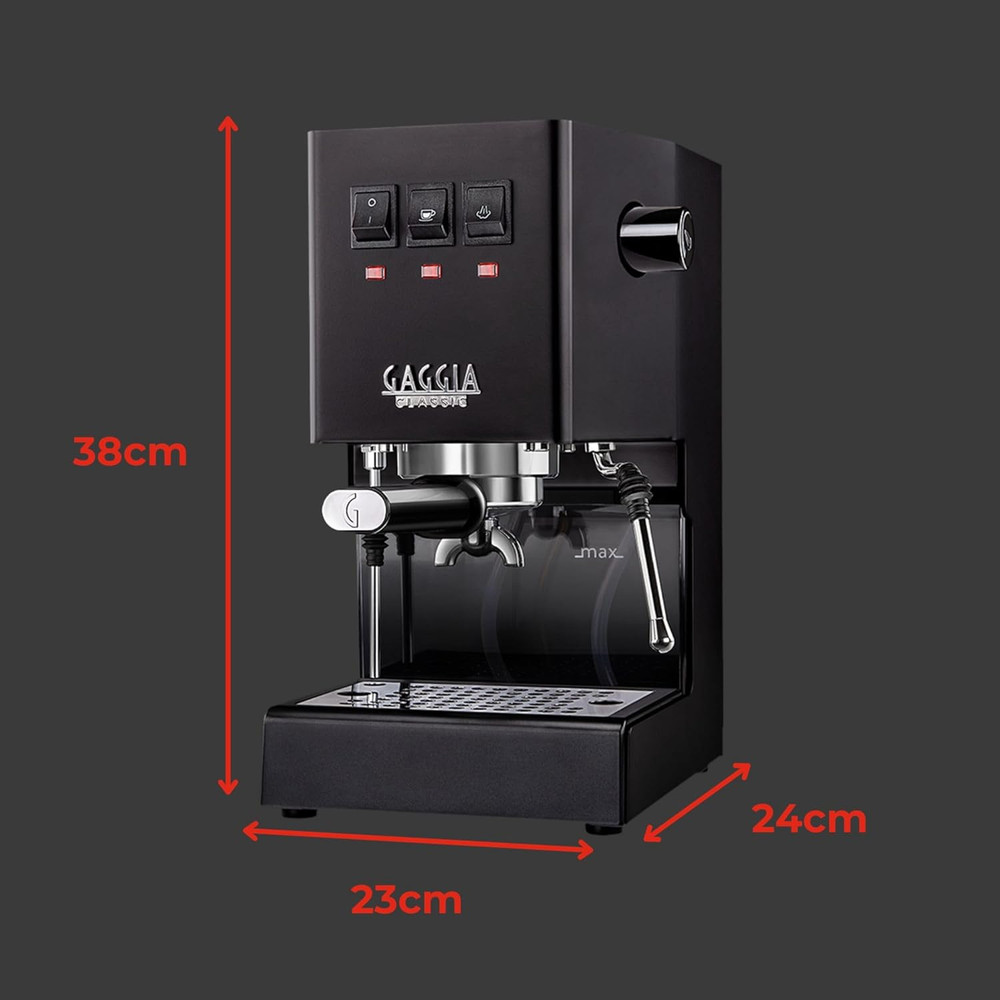 Classic Evo Pro Espresso Machine - Thunder Black, Sleek & Compact Design