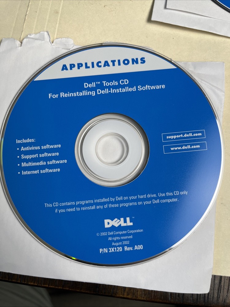 DELL Reinstallation 6 CD Discs Windows XP Pro, Roxio 5.2 Basic, Tools 2001 2002