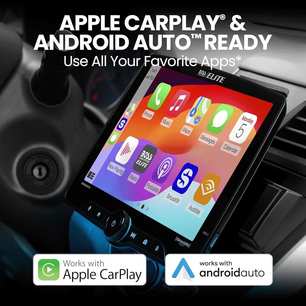 BOSS BE9ACP.XC Single DIN 9" Receiver Apple Carplay/Android Auto SiriusXM Camera