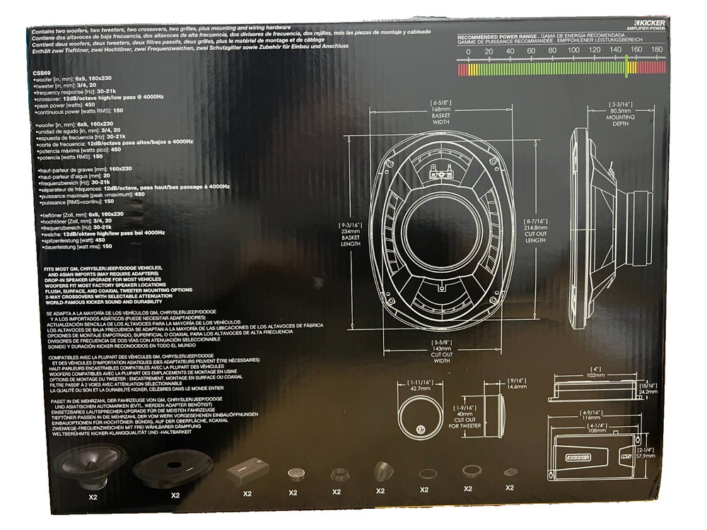 Kicker CSS694, CS Series 6x9" Component System (46CSS694)