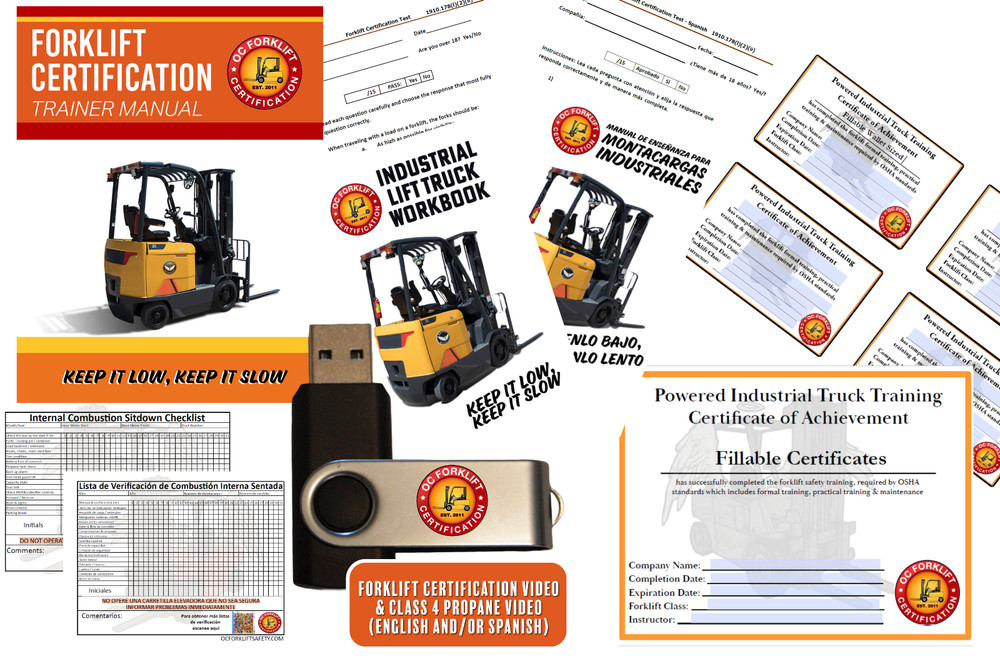Complete PERSONALIZED Forklift Training Kit in English AND Spanish