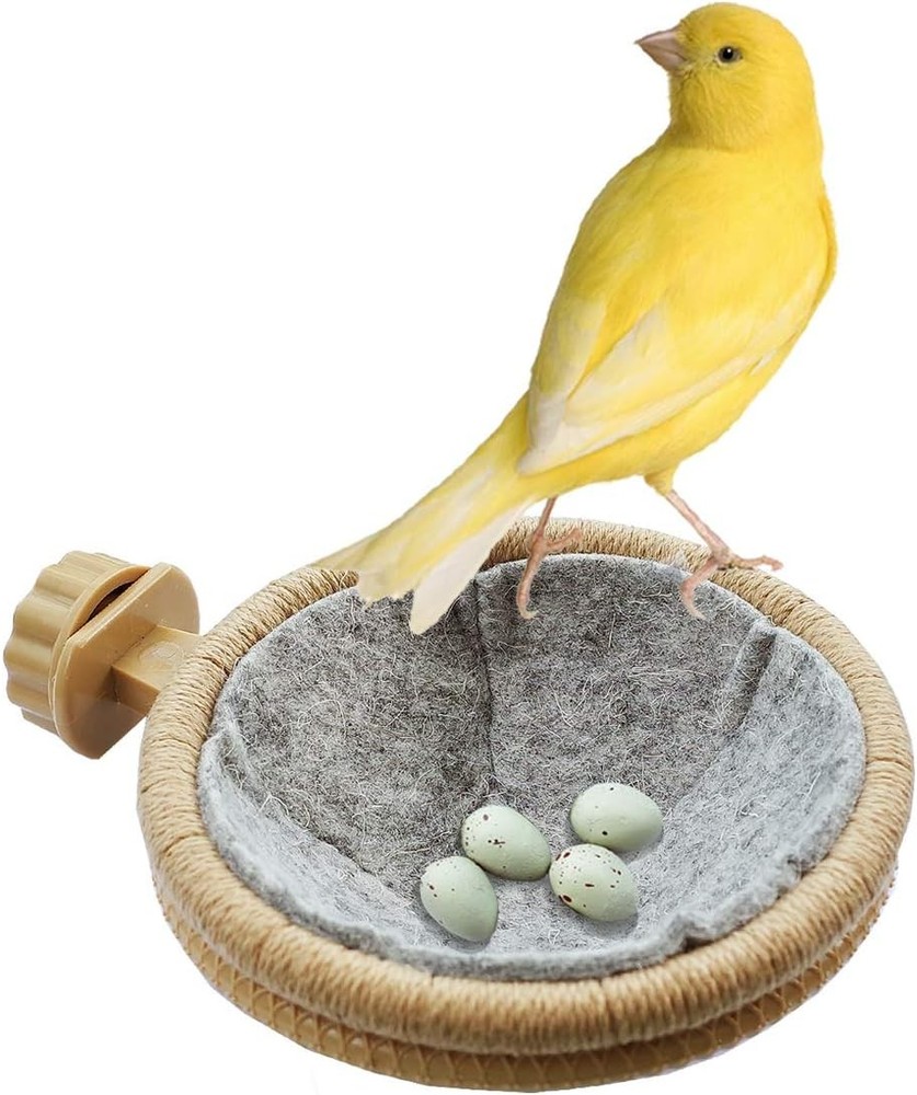 8 Pcs Solid Canary Plastic Eggs Hatching Eggs Trick The Birds to Stop Laying Egg