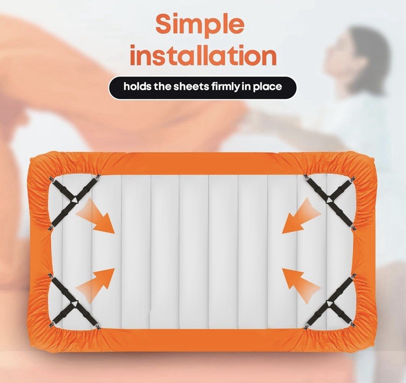 4 Pack Bed Sheet Holder Straps Adjustable Fitted Sheet Clips Corner Grippers