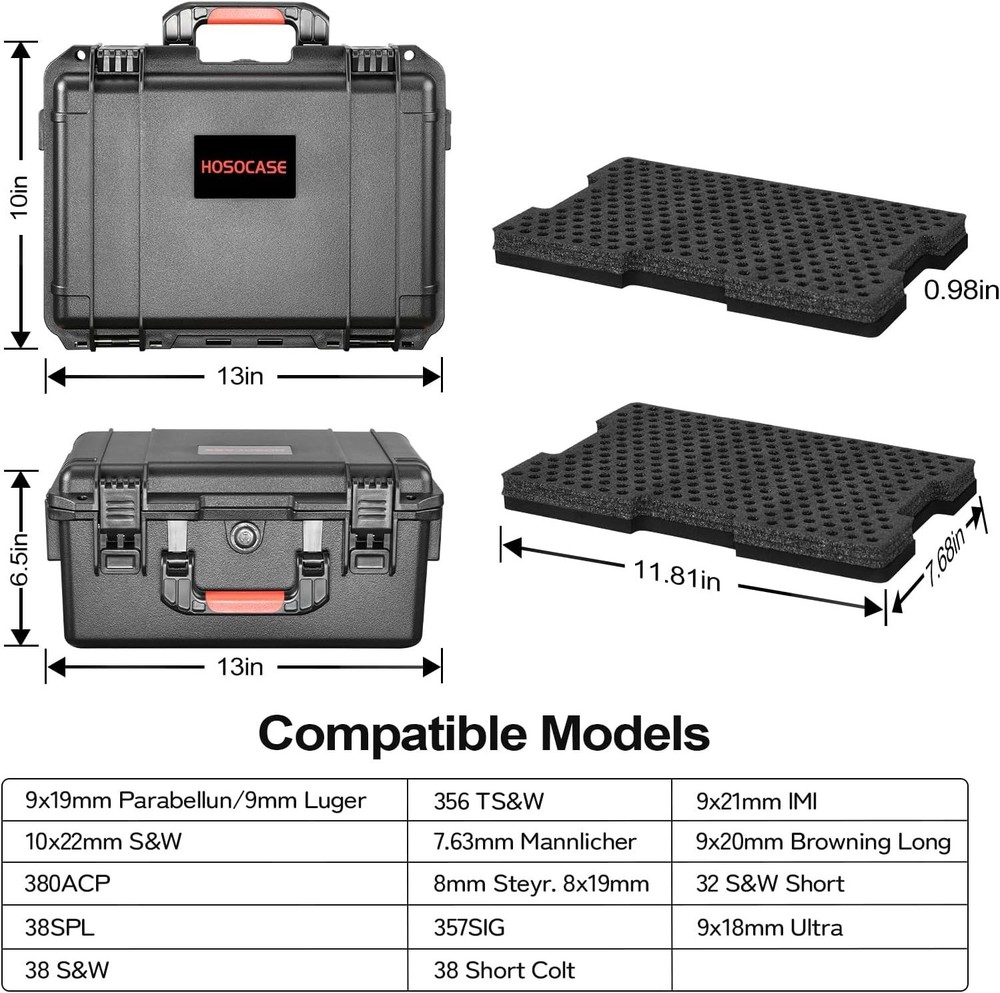 9mm Ammo Box Storage Case Waterproof Ammo Case Organizer Durable Ammunition