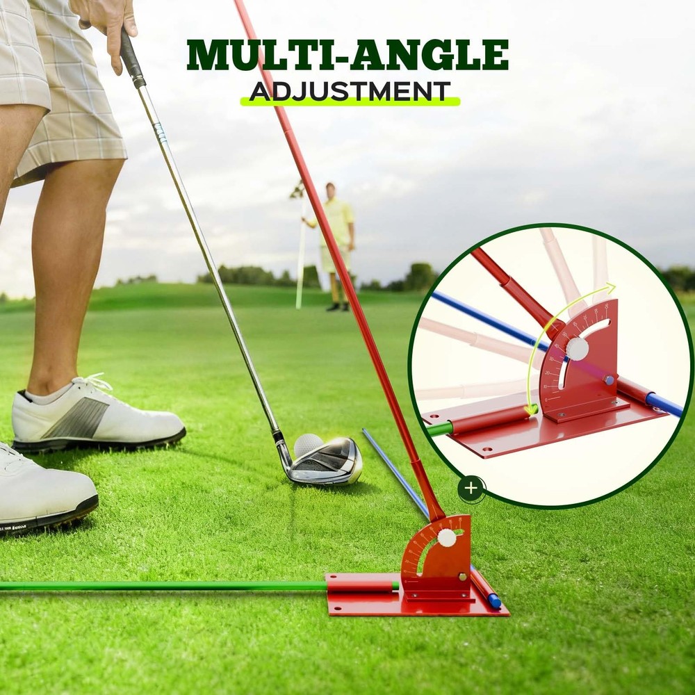 Golf Alignment Stick Holder - Metal Golf Alignment Sticks, Three-Hole Holder,