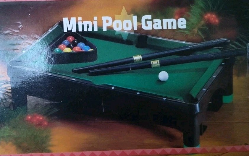 Mini Pool Game Table - Small Billiards Game Collectible