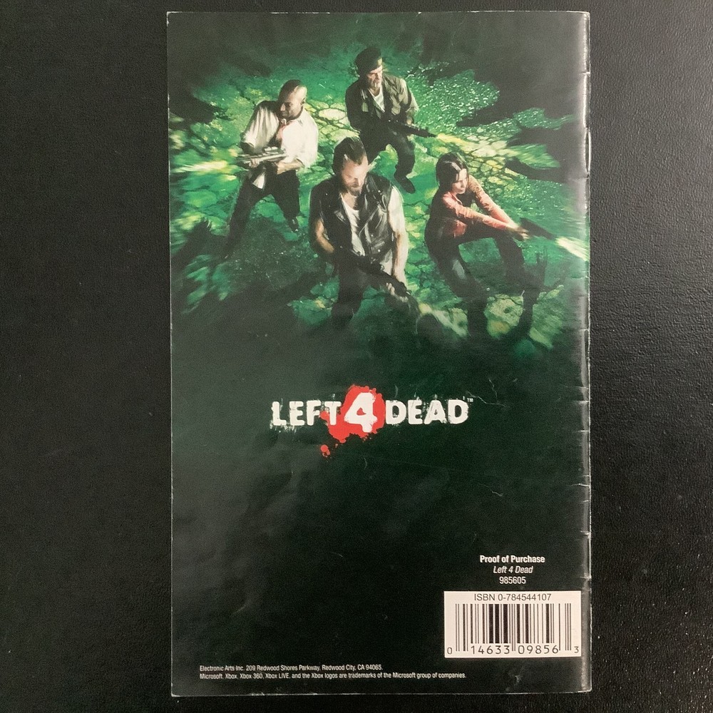Left 4 Dead 1 Microsoft Xbox 360 Instruction Manual Only